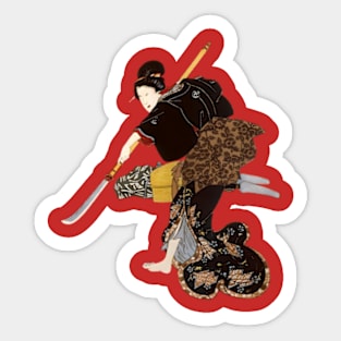 Samurai Woman with Naginata - Shogun Sticker